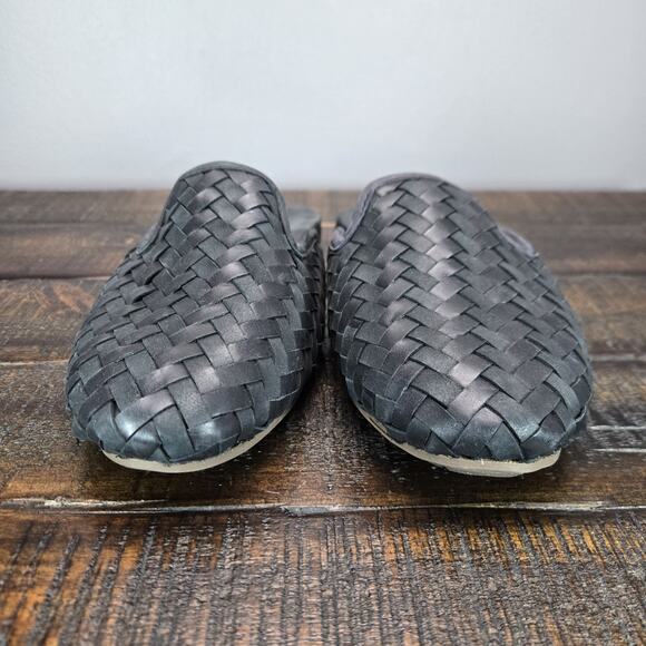 Olukai Mi'i Womens Size 6.5 Woven Leather Mules Sandals Flats Beach Black - Picture 3 of 11